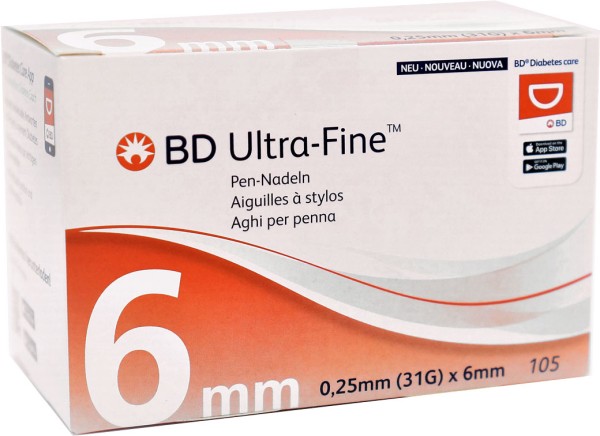 BD Ultra Fine Pen-Nadeln 31G 6mm 105St.