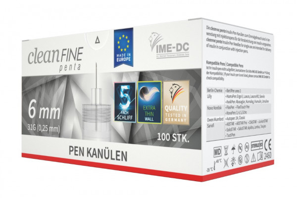 CleanFine penta Pen Kanülen 31G 6mm